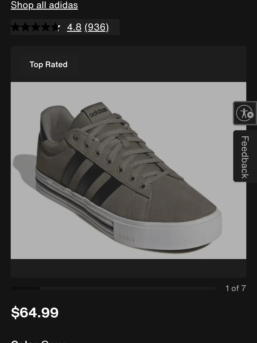 adidas Men’s Gray Suede Low-Top Sneakers with Black Stripes